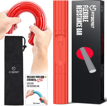 FitBeast Flex Therapy Bar, Tennis Elbow Therapy Bar - Ideal for Relieve Tendonitis Pain & Improve Grip Strength, Fitness Resistance Bar for Golfers Elbow & Tendinitis, Twist Bar for Physical Therapy