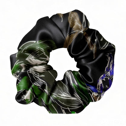 LILYSILK Silk Hair Scrunchies / Ties for Frizz & Breakage Prevention, 100% Mulberry, No Damage, Elastic ponytail Holders, 1Pc, Coffee - Colors B