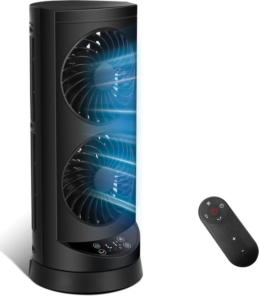 Tower Fan for Bedroom,24 ft/s Portable Desk Table Fan with Remote