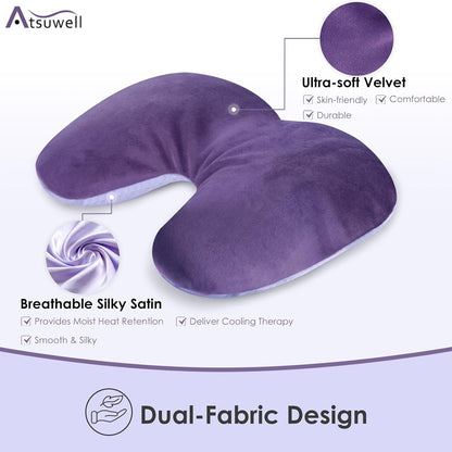 Atsuwell Sinus Mask Warm Compress for Face, Weighted Eye Mask 2 Packs | Heated Eye Mask for Dry Eyes, Microwavable Sinus Pressure Relief, Flaxseed Heating Pad for Face, Heat Cold Therapy