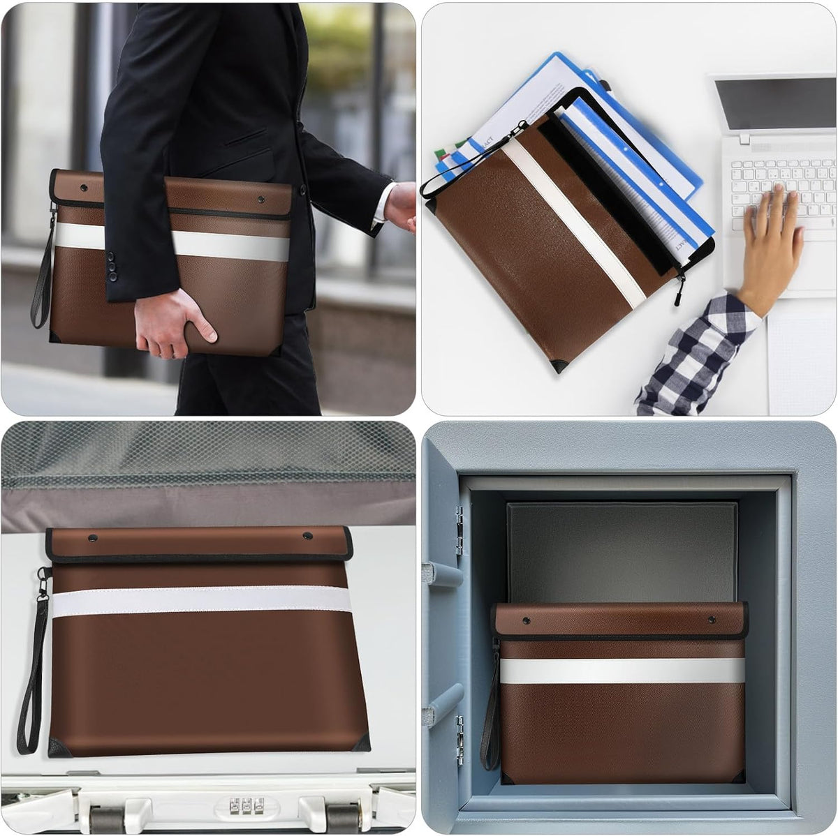 Vailoin 6200°F Fireproof Document Bag, 8 Layers of Heat Insulated Materials