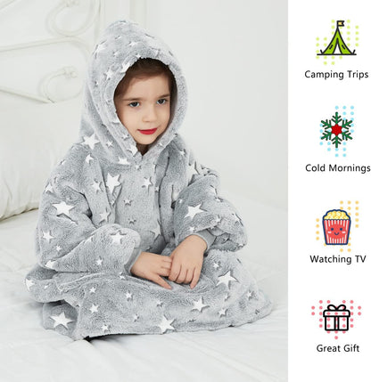KFUBUO Wearable Blanket Hoodie for Adults Sherpa All Patterns Cat Oversized Sweatshirt Blanket with Pockets for Women