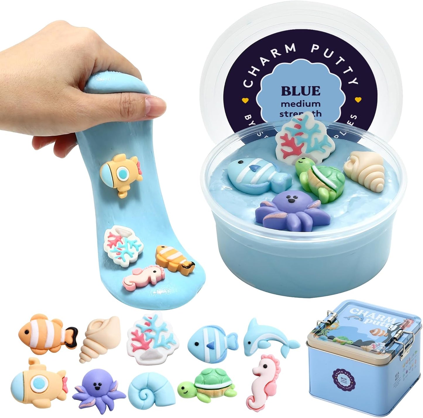 Special Supplies Sensory Therapy Putty for Kids and Adults with Cute Charms, Resistive Hand Exercise Stress Relief Therapy Putty (Farm)