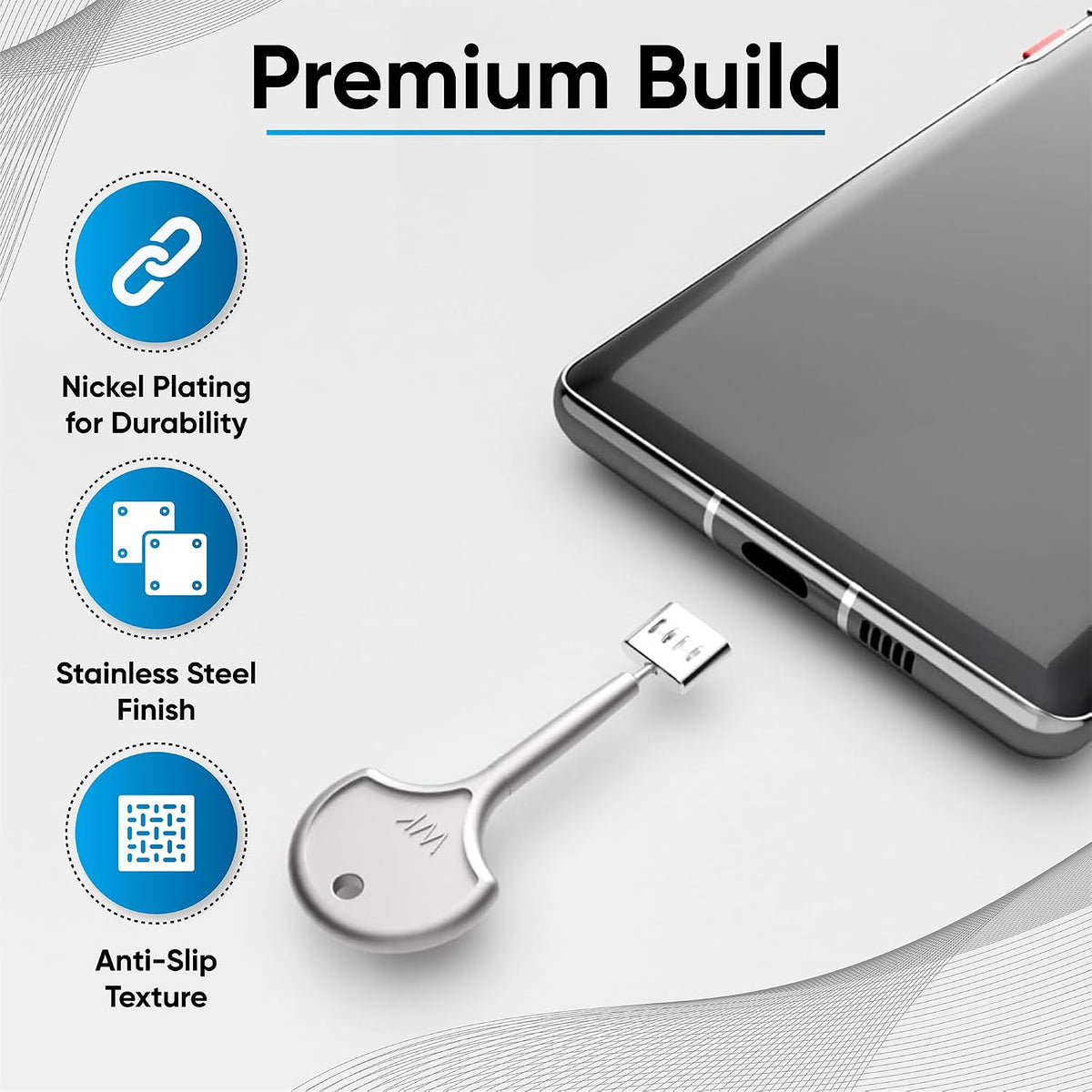 USB C Port Blockers, Stainless Steel Security Locks with Key