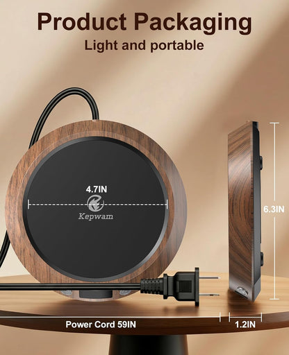 Kepwam Mug Warmer for Desk, Coffee Warmer with 3 Temp Settings & 2-9H Timer