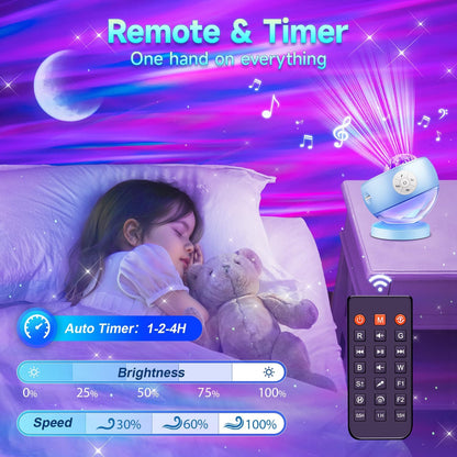 Staryou Birthday Gifts Galaxy Projector for Teen Girls & Boys, 375 Lights Aurora Light Projector with 15 White Noise, Bluetooth Speaker, Trendy Stuff Night Light Bedroom Decor, Led Lights for Bedroom
