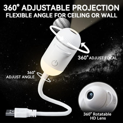 2-in-1 Galaxy Projector Night Light with 5 Projection Films for Bedroom