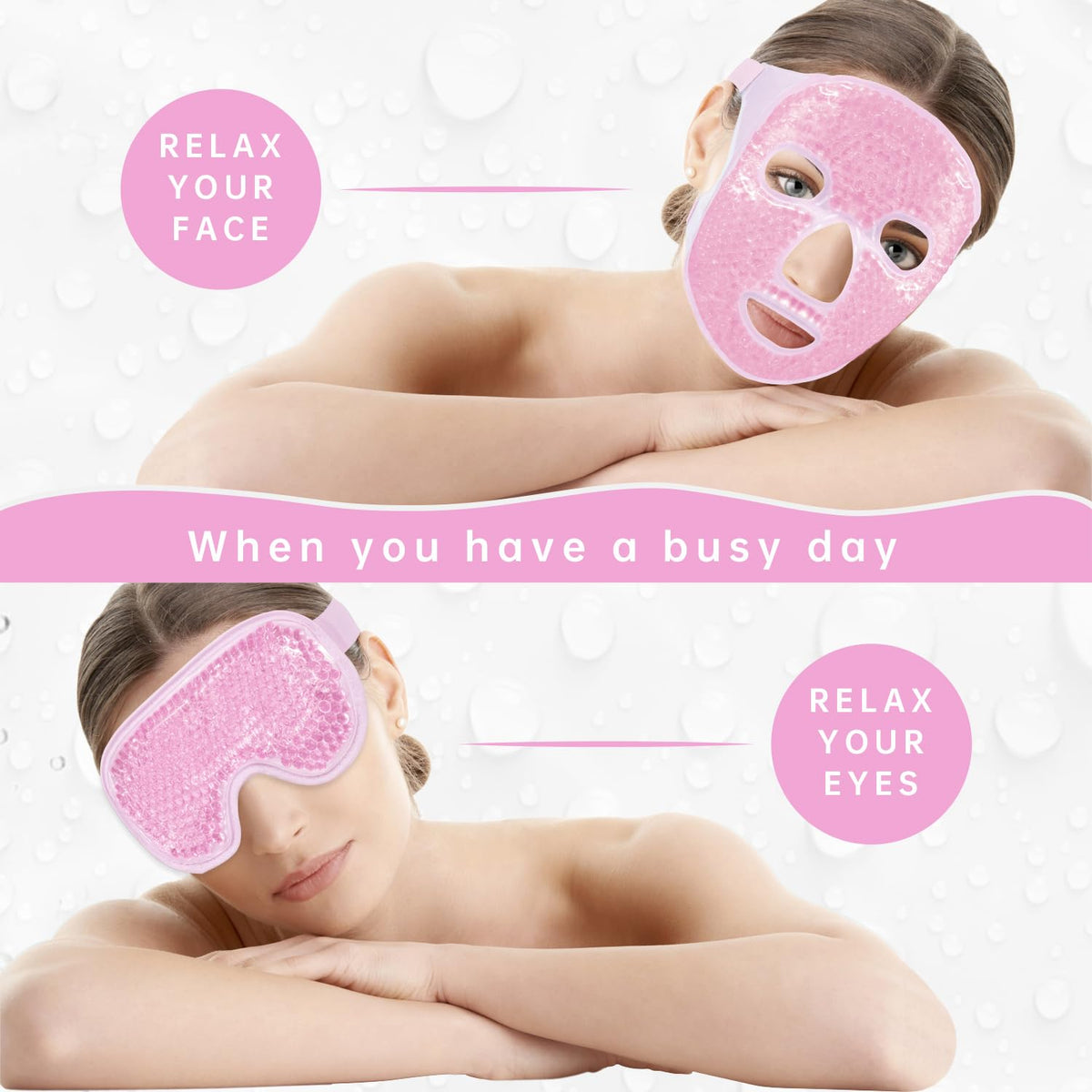 ZNÖCUETÖD Cold Face Ice Mask Facial Ice Pack, Hot Cold Compress for Face