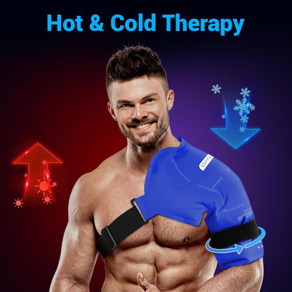 Comfytemp Shoulder Ice Pack Rotator Cuff Cold Therapy Wrap, FSA Eligible HSA, Gel Packs for Injuries Reusable Hot Cold Compress Shoulder Brace for Pain Relief, Men Women Recovery Item (Large/X-Large)