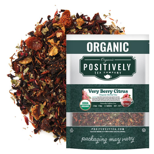 Positively Tea, Organic Very Berry Citrus, Herbal Tea, Loose Leaf, 16 Ounce