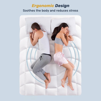 Unikome Ultra Soft Waterproof Mattress Pad King, Cooling Mattress Protector for Hot Sleepers, 5-Layers Noiseless Washable Mattress Cover with 8"-21" Deep Pocket (Light Blue, 78x80)