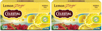 Celestial Seasonings Hibiscus Tea, Red Zinger Herbal Tea, Caffeine Free, 20 Tea Bags
