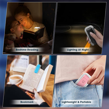 VZZNN 12 Pack Reading Light,Rechargeable Book Light for Reading in Bed,Clip-On Book Lights with 3 Color Temperature,Bulk Gifts for Book Lovers Kids Adults（White）