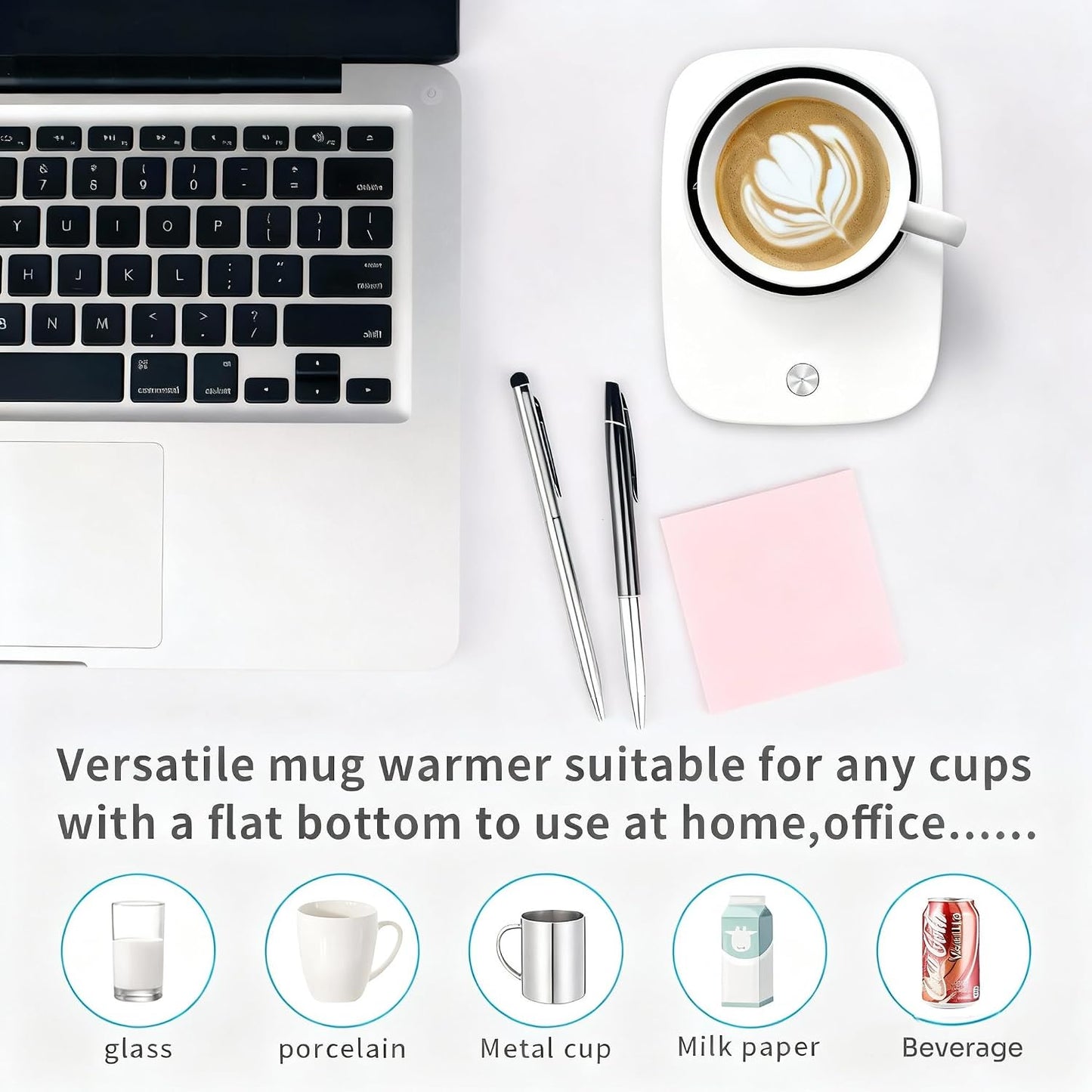 Misby Mug Warmer, Coffee Cup Warmer with Auto Shut Off, Gravity-Induction Coffee Warmer for Desk Use, Coffee Mug Warmer for Coffee Lovers Gift Keep Beverages Coffee Warmer (Black)