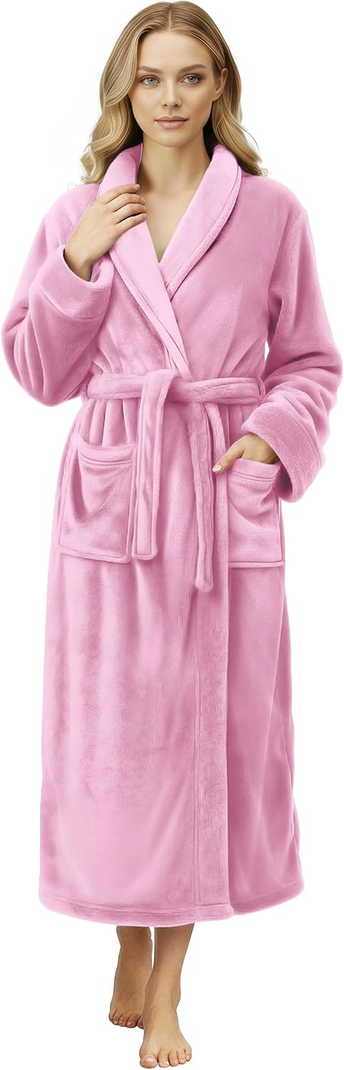 Premium Ultra Soft Robes for Women Plush Fleece Long Bathrobe