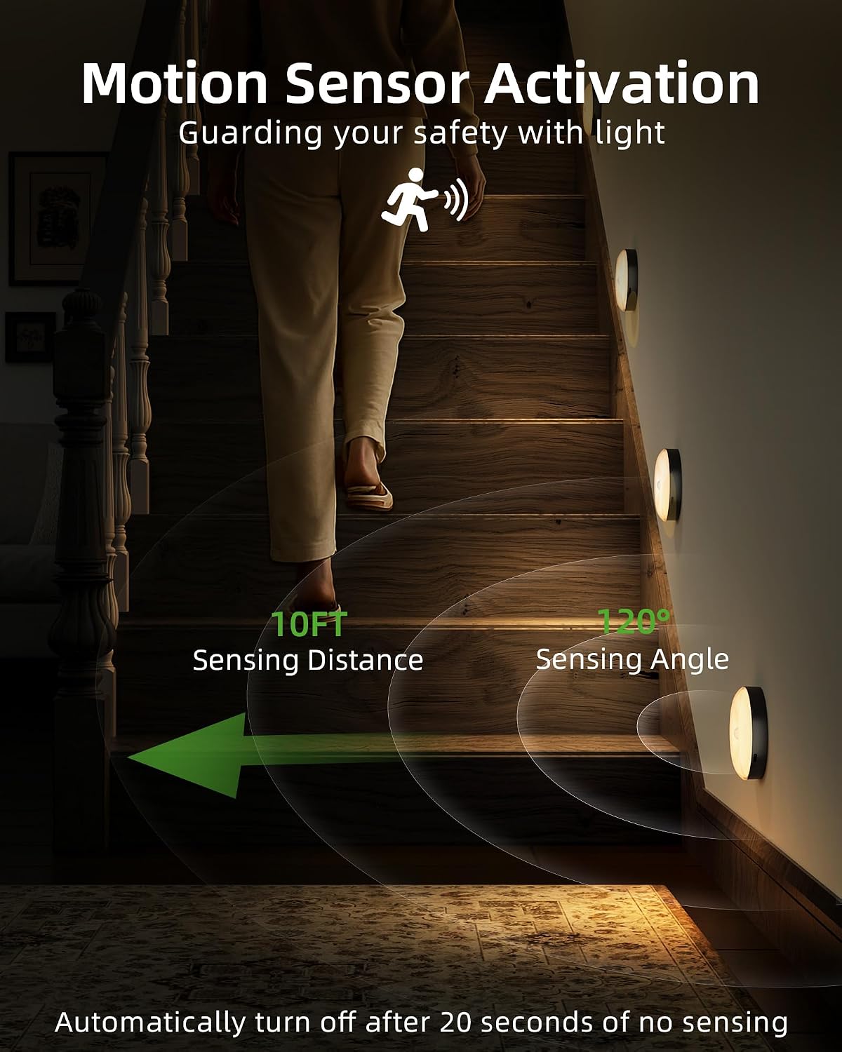 EZVALO RGB Under Cabinet Puck Lights with Remote, Motion Sensor Lights