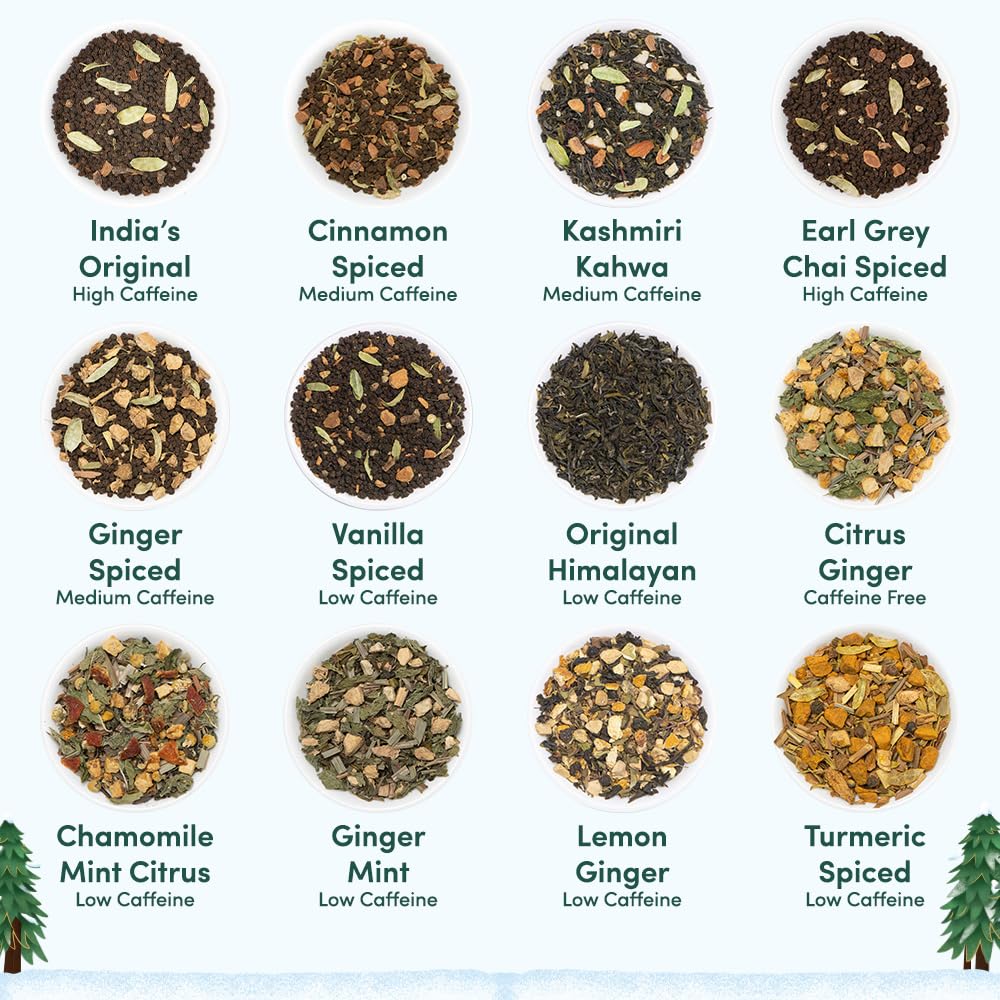 VAHDAM, Oprah's Favorite Tea Gift Set | 3 Premium Chai Teas in Golden Tin Caddy Gift Box | Exotic Chai Tea Blends | Gluten Free, Non GMO | Gifts for Men And Women