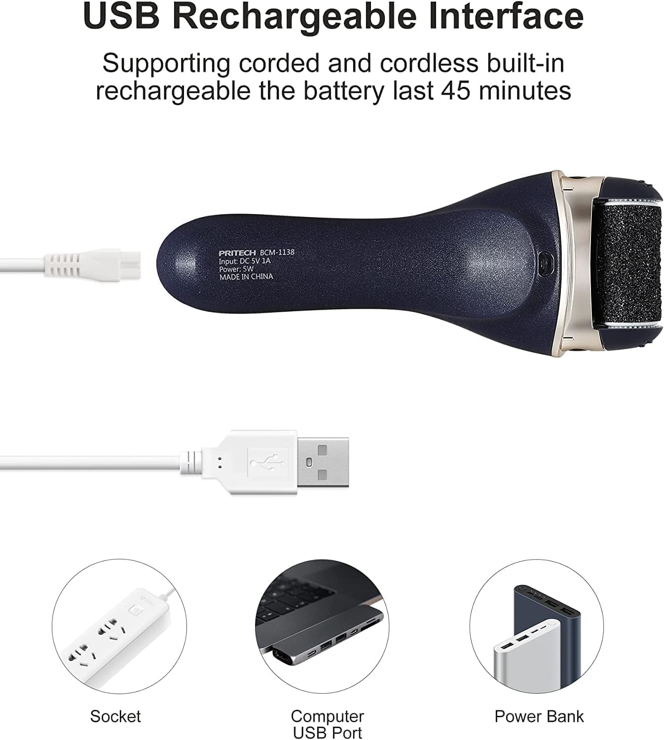 Electric Feet Callus Removers Rechargeable,Portable Electronic Foot File Pedicure Tools, Electric Callus Remover Kit,Professional Pedi Feet Care Perfect for Dead,Hard Cracked Dry Skin