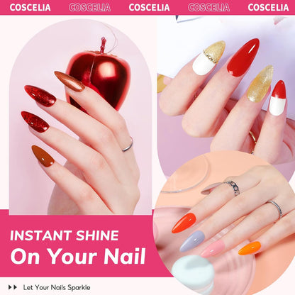 COSCELIA 53pcs Gel Nail Polish Kit with U V light and Drill Starter Kit 35 Colors Gel Nail Polish with 5pcs Top Base Coat Nail Art Professional Gel Manicure Kits Gifts for Women Teens Girls