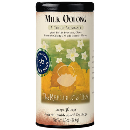 The Republic of Tea Milk Oolong Tea, Naturally Caffeinated, 36 Count
