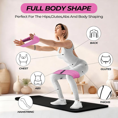 Seenelling 18 Pcs Pilates Ring and Ball Set with Resistance Bands Home Workout Pilates Equipment 11.8 Inch Magic Circle with Padded Handles, Mini Ball for Strength, Toning and Flexibility(Pink)