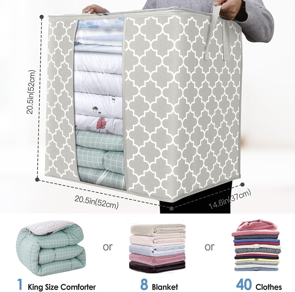 Storage Bags 3 Pack 100L Clothes Organization and Storage Containers
