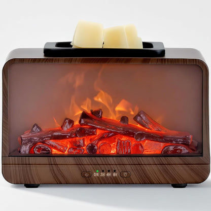 MeplLivs Dynamics Flame Fireplace Electric Wax Melt Warmer PTC Heating Plate Monochromatic Wax Burner Fragrance Wax Warmer for Home Office Gifts & Decor(Black)