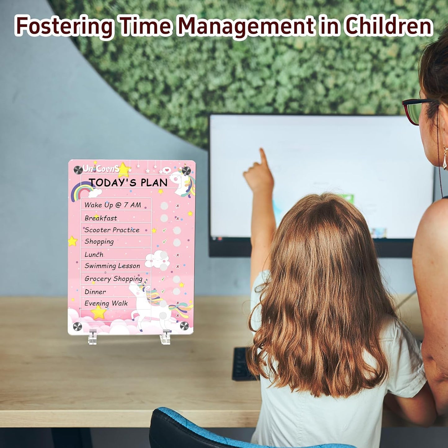 NiHome Acrylic Magnetic to Do List Planning Board with Sliders & Desktop Stand, Chore Chart for Kids & Adults, Checklist Routine Chart Task Board for Fridge & Desk, for Magnetic Metal Surfaces Only
