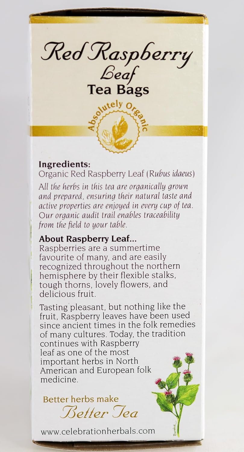 Celebration HERBALS Red Raspberry Leaf Tea Organic 24 Bag, 0.02 Pound