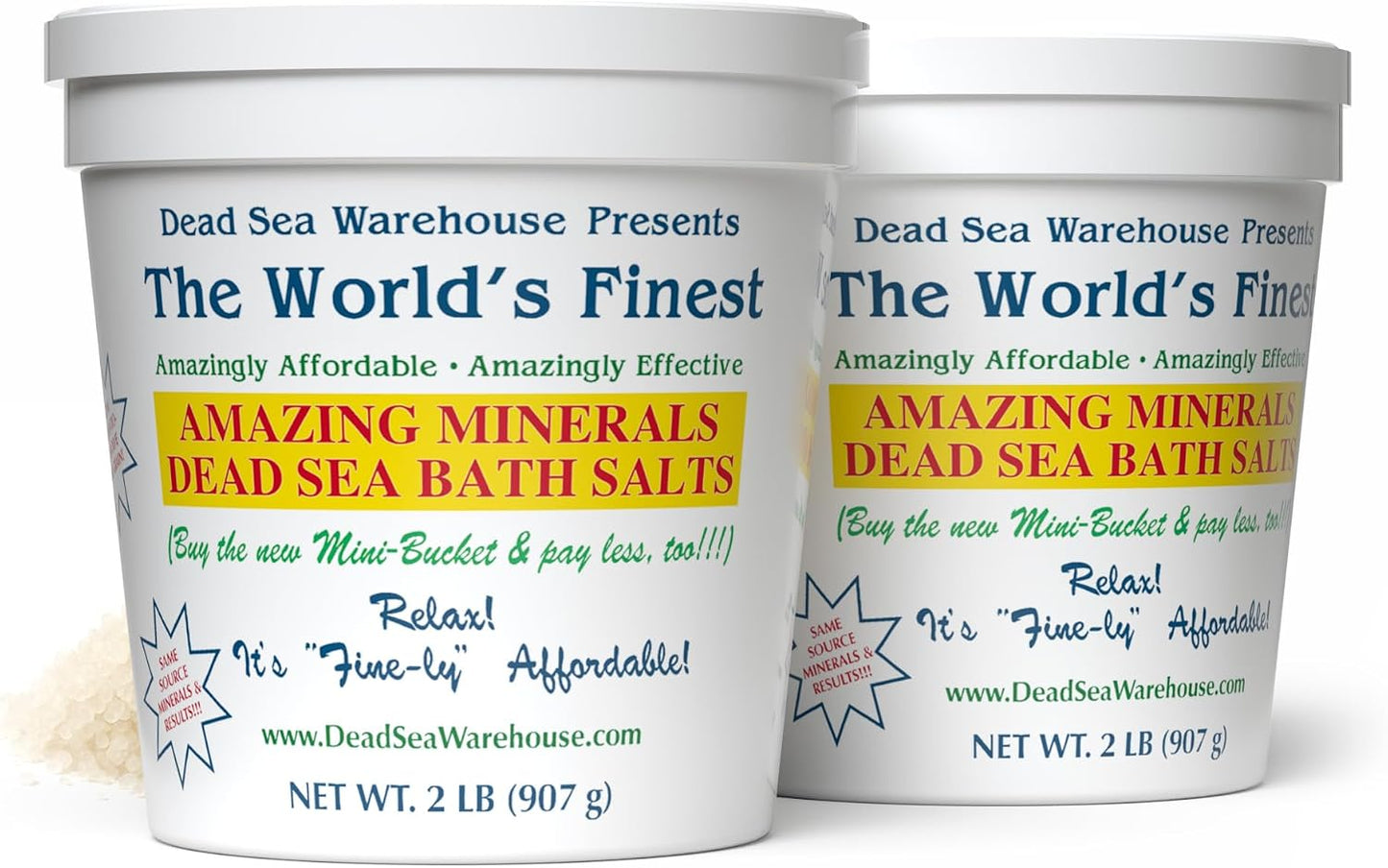 Dead Sea Warehouse-Amazing Minerals Dead Sea Bath Salts,100% Full Mineral Therapeutic Bath Salts, Detoxifying & Moisturizing, Exfoliating for Dry Skin, Unscented(5 lbs)