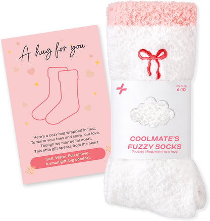 COOLMATE Fuzzy Socks for Women Gift Box – Cozy Soft Cloud Socks for Spa Home, Mother’s Day Gifts for Mom Grandma