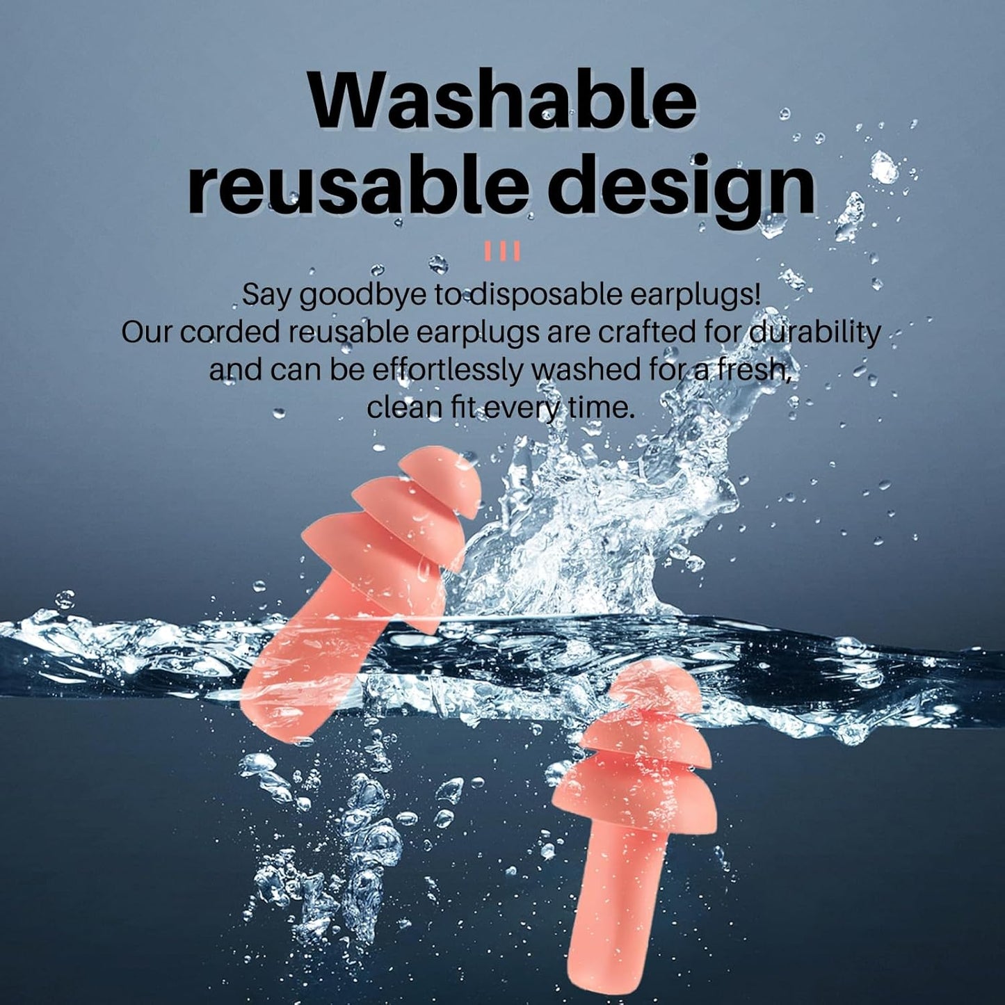 NRR 33dB Foam Ear Plugs with Cord,100 Pairs/Box，for Sleeping | Ultra-soft PU foam, fit ear canals, individually wrapped,earplugs for Construction , traveling, studying. shooting ranges