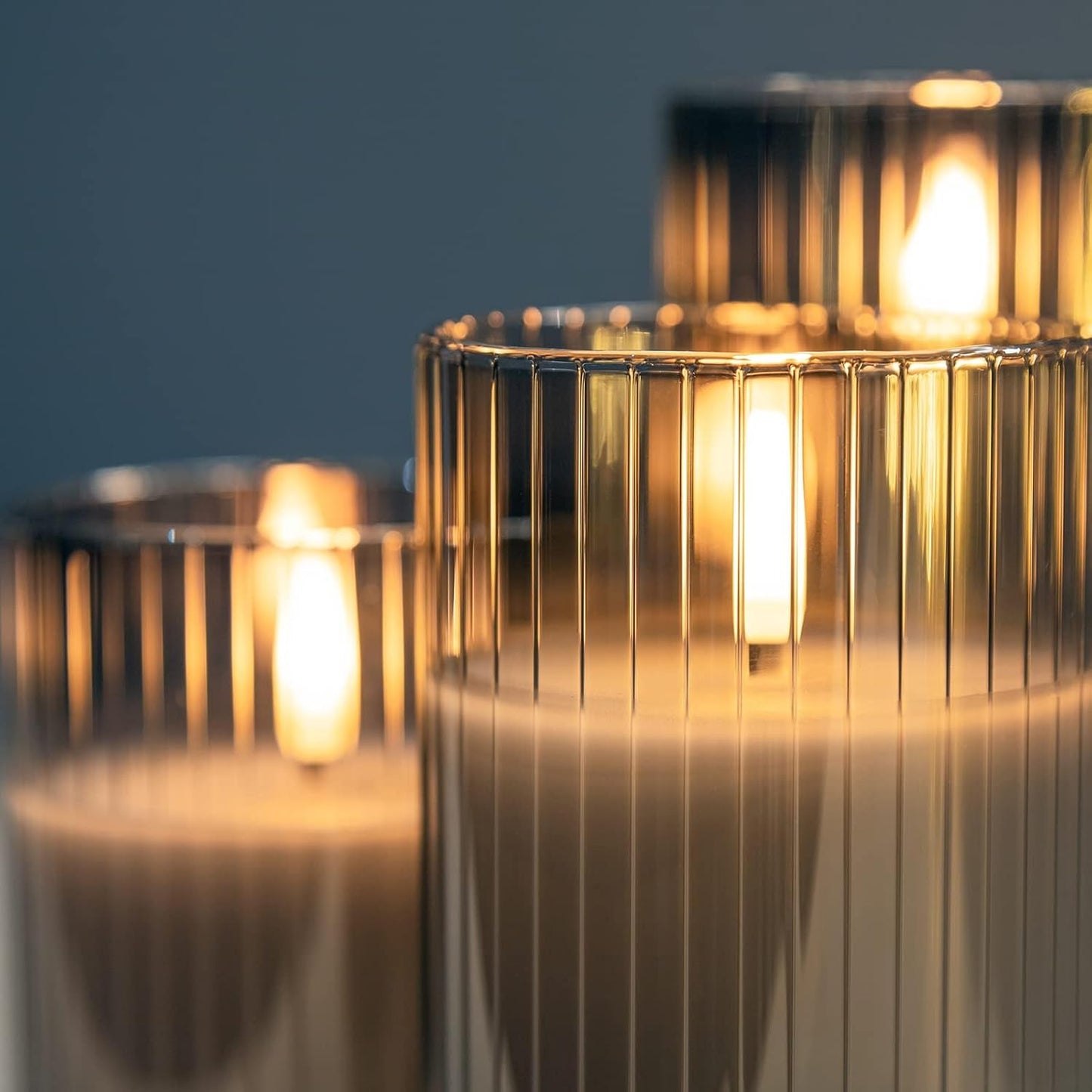 ANGELLOONG Flickering Flameless Candles, Realistic Battery Operated Candles with Remote and Timer, Set of 3 LED Candles for Fall Room Home Wedding Decor Centerpieces Table Party Christmas Decorations