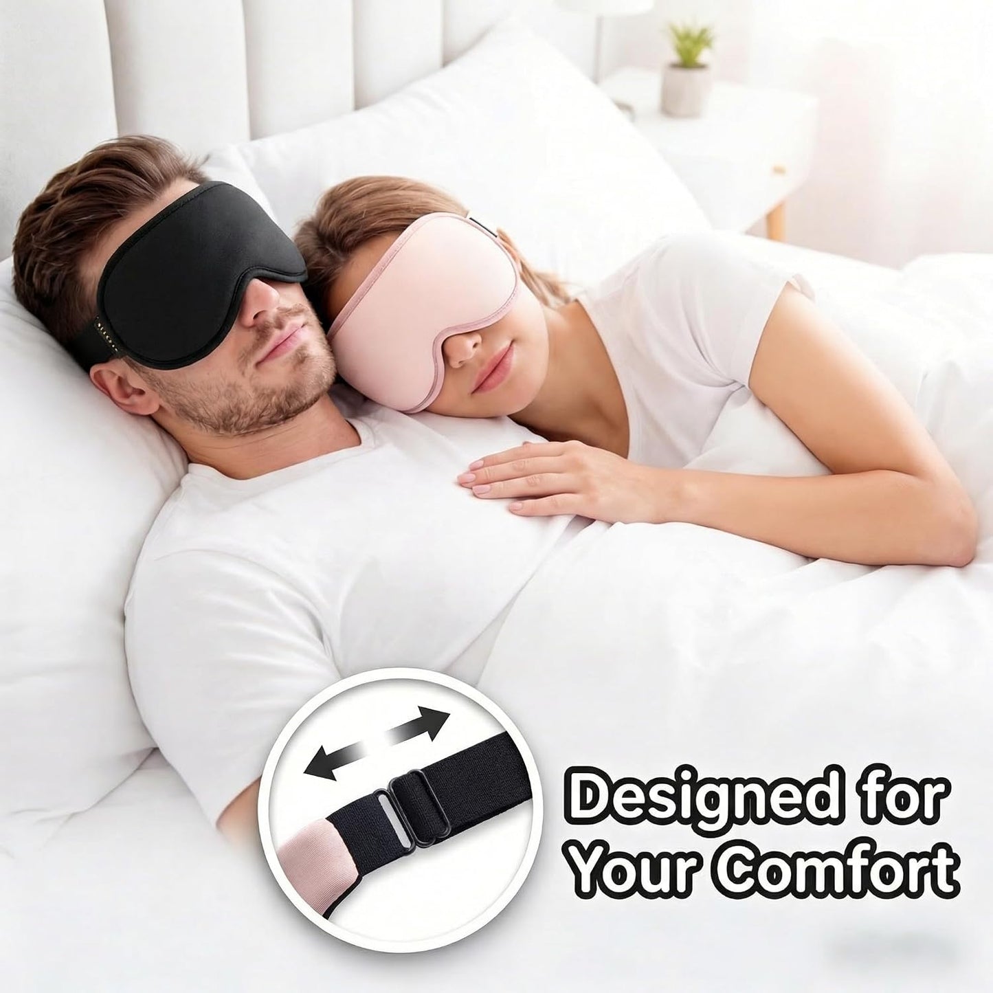 3D Cooling Gel Weighted Eye Mask for Sleeping, 100% Blackout Sleep Mask