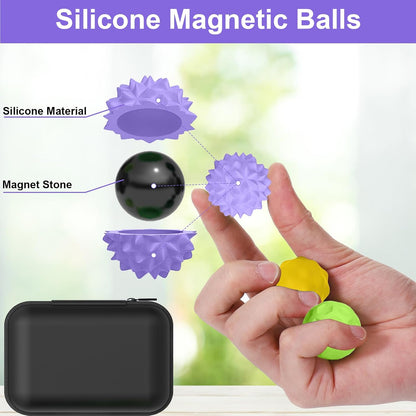 BUSOHA Silicone Magnetic Fidget Balls - 4 Pack Fidget Toys for Adult