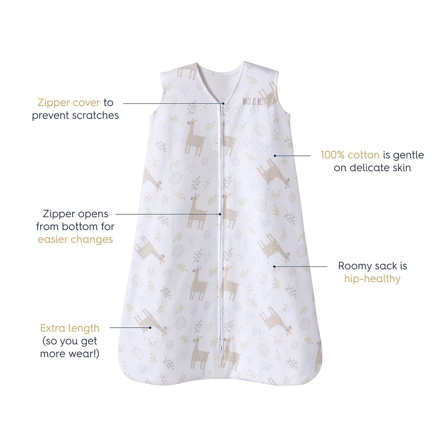 HALO SleepSack, 100% Cotton Wearable Blanket, Swaddle Transition Sleeping Bag, TOG 0.5, Ocean Life, Medium, 6-12 Months