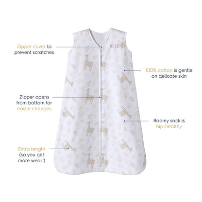 HALO SleepSack, 100% Cotton Wearable Blanket, Swaddle Transition Sleeping Bag, TOG 0.5, Ocean Life, Medium, 6-12 Months