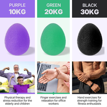 Stress Balls for Adults, Hand Exersicers for Strength, Squeeze Balls for Hand Therapy, Hand Exersice Balls for Hand, Finger and Wrist Training with Carrying Bag