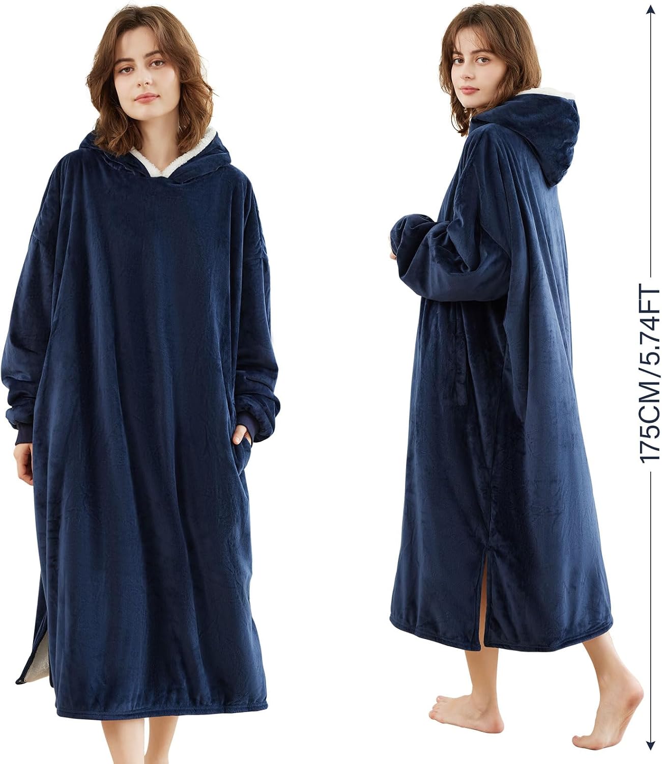 LetsFunny Blanket Hoodie,Oversized Wearable Sherpa Fleece Blanket Sweatshirt,Super Soft Warm Cozy with Giant Pocket,Gifts for Women Men Adults Teenagers, One Size Fits All