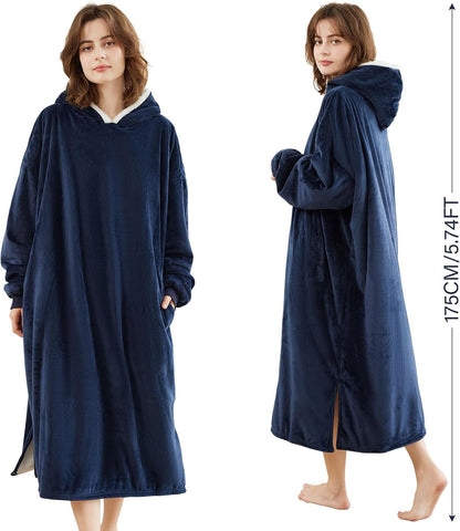 LetsFunny Blanket Hoodie,Oversized Wearable Sherpa Fleece Blanket Sweatshirt,Super Soft Warm Cozy with Giant Pocket,Gifts for Women Men Adults Teenagers, One Size Fits All