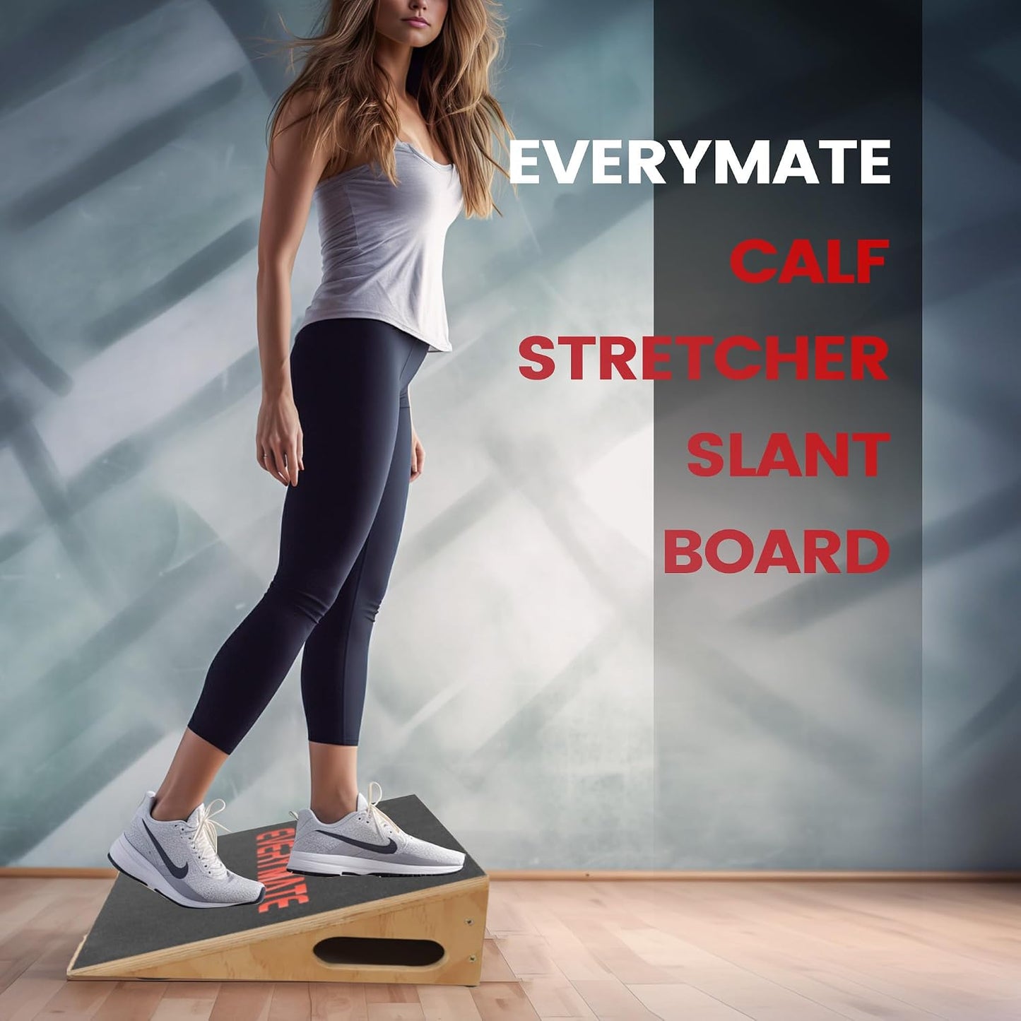 EVERYMATE Heavy-Duty Wooden Slant Boards for Exercise & Calf Stretch – 19.7" Wide Incline Board for Squats, Non-Slip Surface, Fixed 25° Angle for Strength & Flexibility Training, 1200 lbs Capacity