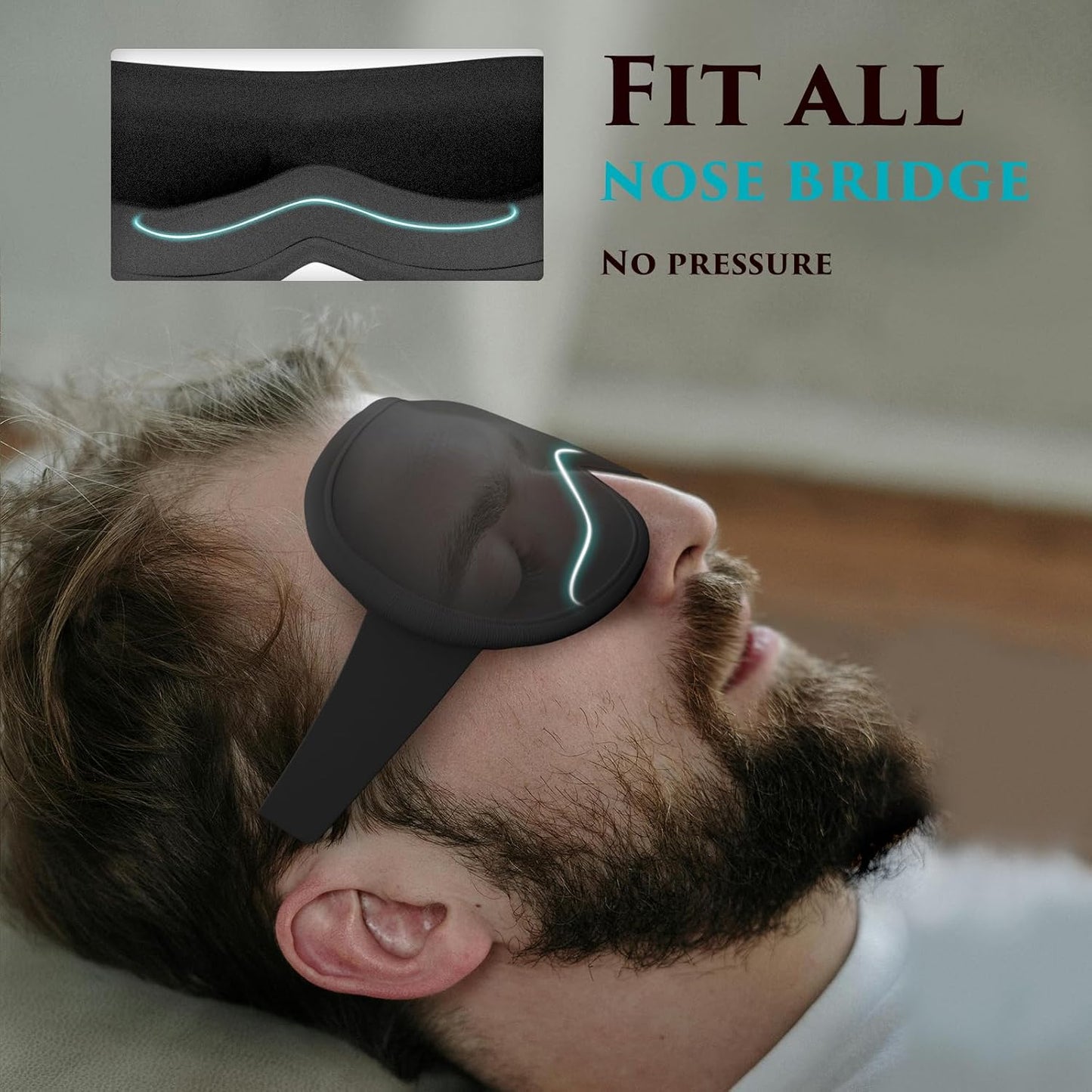 Weighted Eye Mask Cover for Sleeping - Eye Masks for Sleep with Adjustable Strap, Lash Extension Eye Covers for Women Men, 3D Contoured, Plane Travel Essentials, Blindfold for Meditation