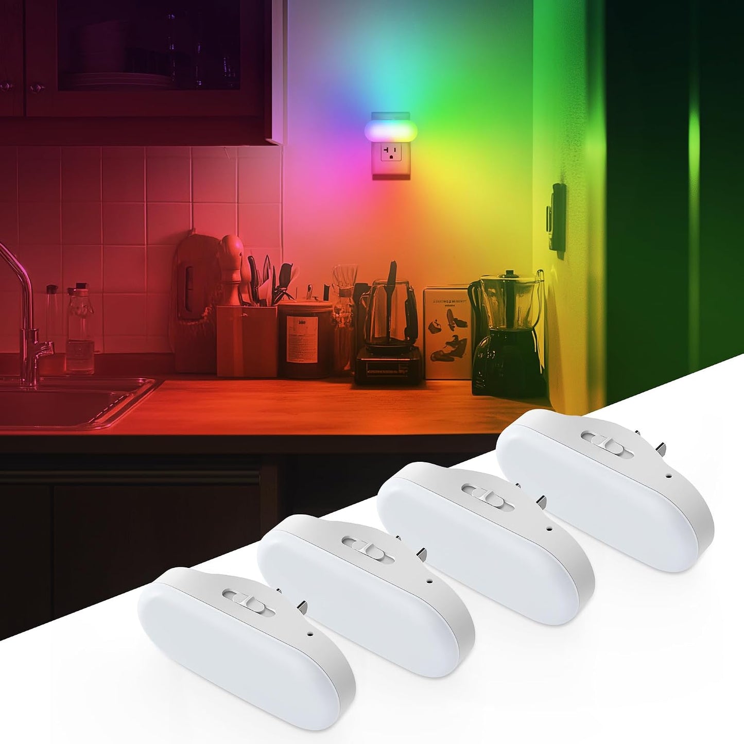 DORESshop Amber Night Light, Auto On/Off, 0-100 LM Adjustable Brightness, Dimmable Plug Into Wall Light Sensor Night Light for Kids Room, Bedroom, Stair Lights, Amber, 1W, 2 Pack