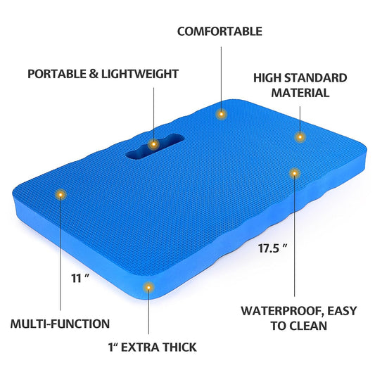 HOOPLE 2 Pack Extra Thick Kneeling Pad, Large Foam Kneeling Cushion for Gardening, Bathing, Exercise, Yoga & Garage Work, Waterproof Comfort Knee Mat, Durable Outdoor Garden Kneeler 17.5 x 11 x 1 Inch
