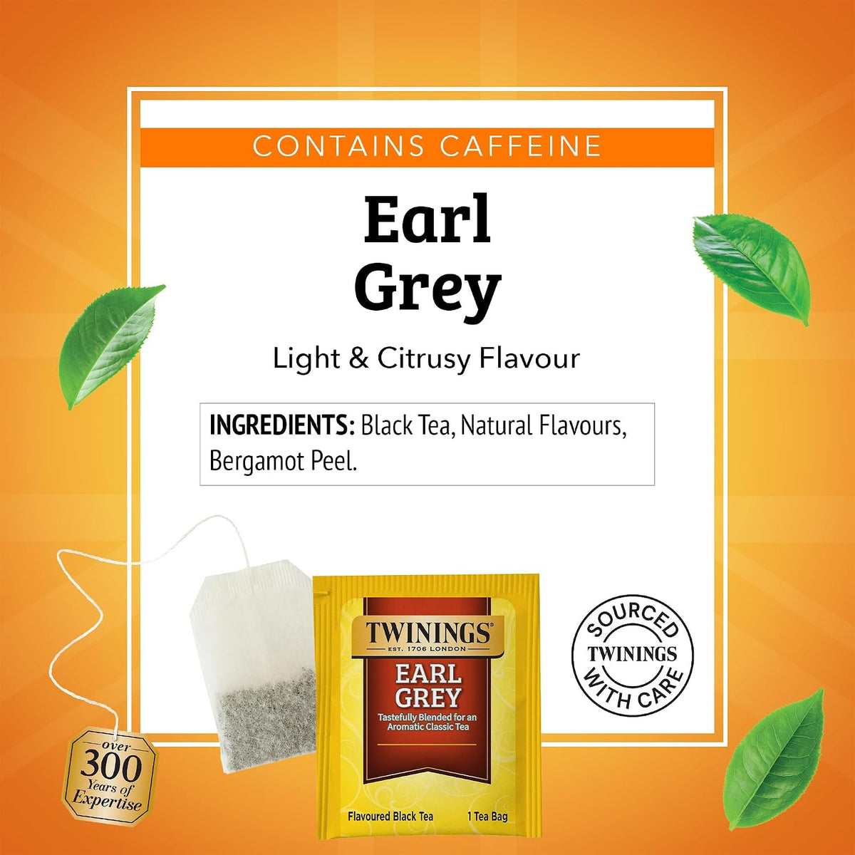 Twinings Earl Grey Black Tea Individually Wrapped Bags, 20 Count (Pack of 6), Flavoured with Citrus and Bergamot, Caffeinated, Enjoy Hot or Iced, 120 Teabags