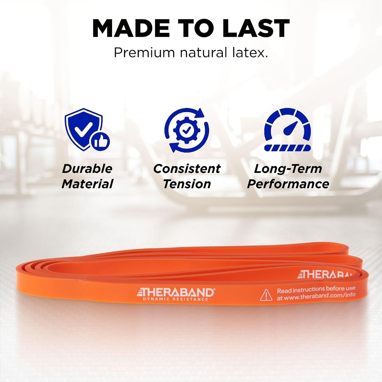 THERABAND High Resistance Band Set of 2, Light and Medium Loop, 15-25 lb