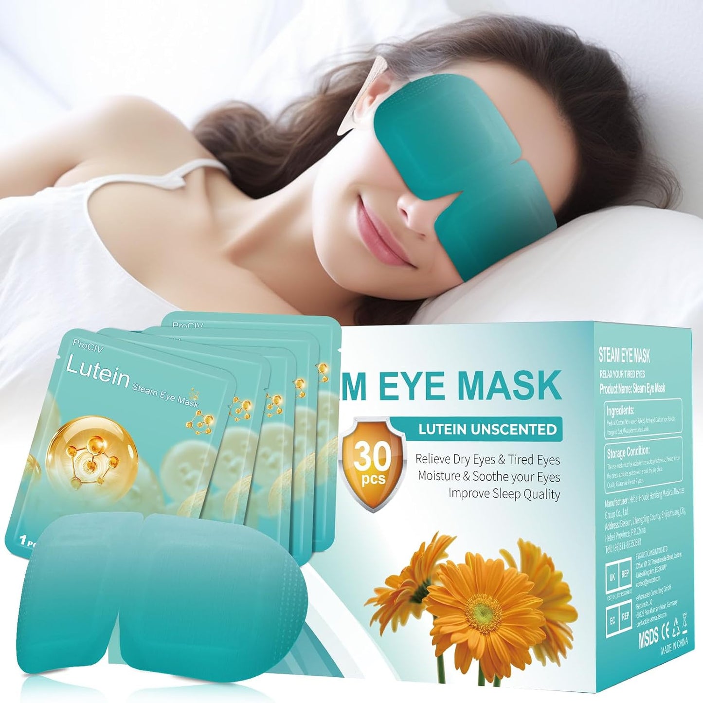 16 Packs Steam Eye Mask,Warm Eye Compress for Dry Eyes Sleep Mask,Hot Auto Heated Eye Masks Relaxing Items for Women Moist Heat for Eyes Soothing Eye Fatigue,Disposable EyeMask for SPA Essentials