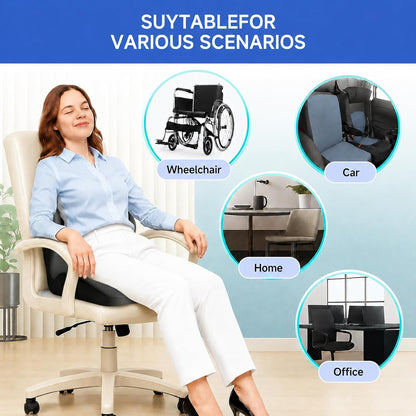 Ergonomic Car Seat Cushion with Lumbar Support, Pressure-Responsive Memory Foam, Enhanced Pelvic Stability for Pressure Relief, Ideal for Long Driving, Office & Home (Gray)