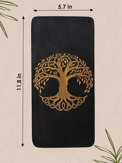 Sadhu board, Wooden Yoga Board for Acupressure and Meditation with Nails for Deep Tissue Massage, Acupuncture Massage, Nails Distance 0.39 In (10 mm)