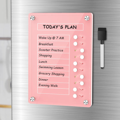 NiHome Acrylic Magnetic to Do List Planning Board with Sliders & Desktop Stand, Chore Chart for Kids & Adults, Checklist Routine Chart Task Board for Fridge & Desk, for Magnetic Metal Surfaces Only